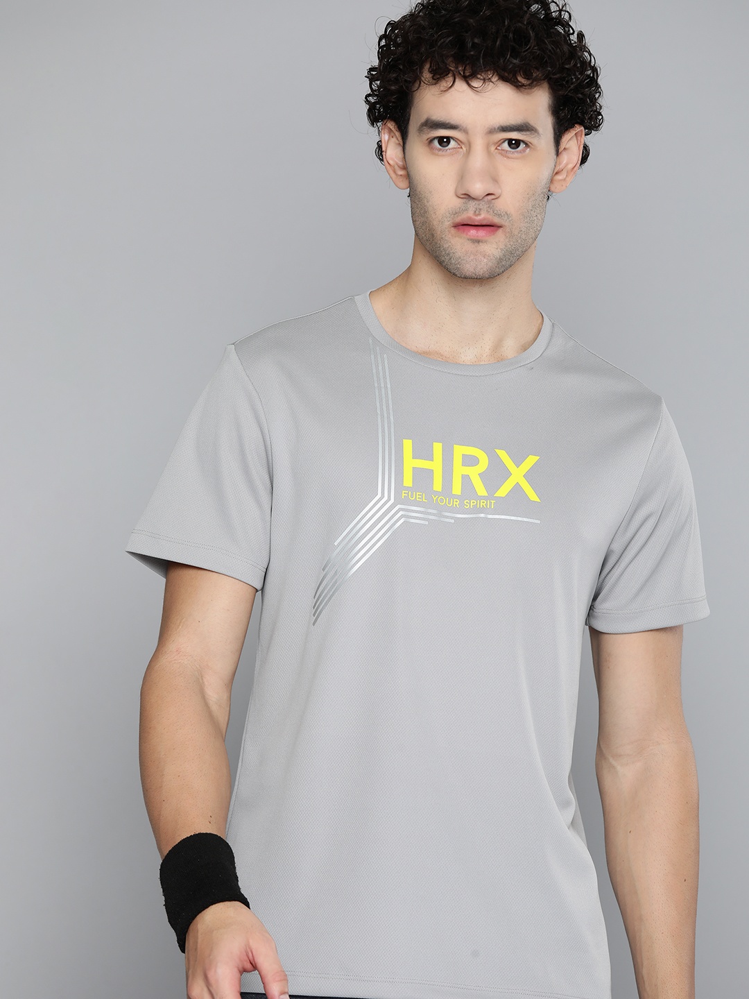 

HRX by Hrithik Roshan Men Brand Logo Printed T-shirt, Grey