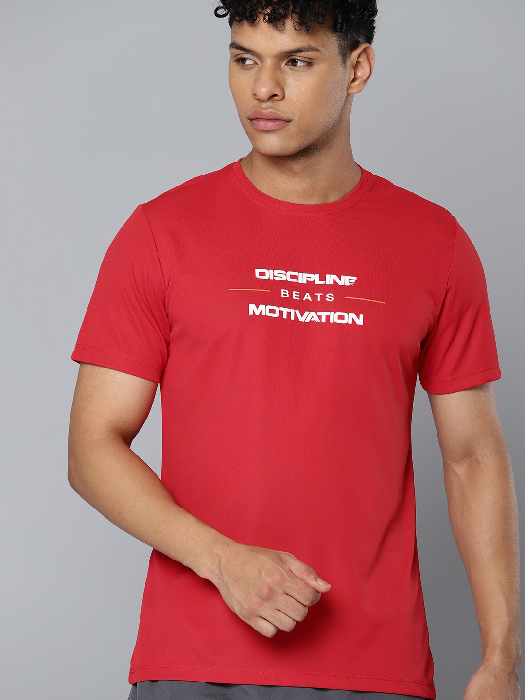 

HRX by Hrithik Roshan Rapid-Dry Printed Training T-shirt, Red