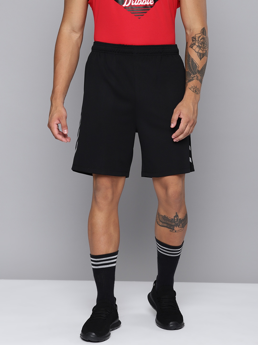 

HRX by Hrithik Roshan Men Typography Printed Rapid-Dry Basketball Shorts, Black