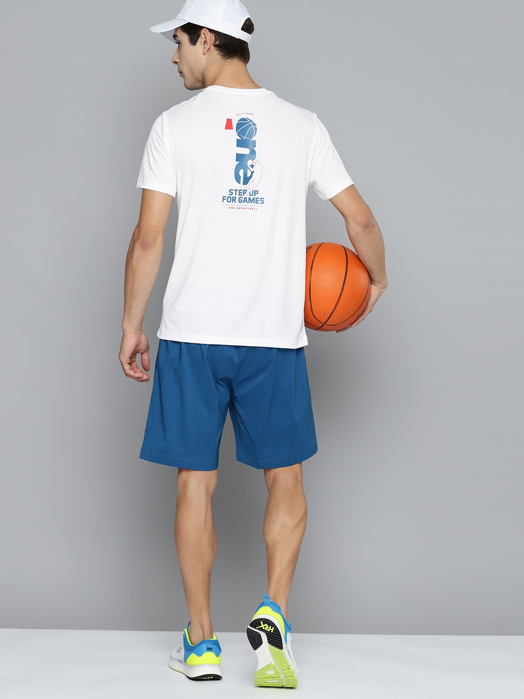 

HRX by Hrithik Roshan Printed Rapid-Dry Basketball T-Shirt, White