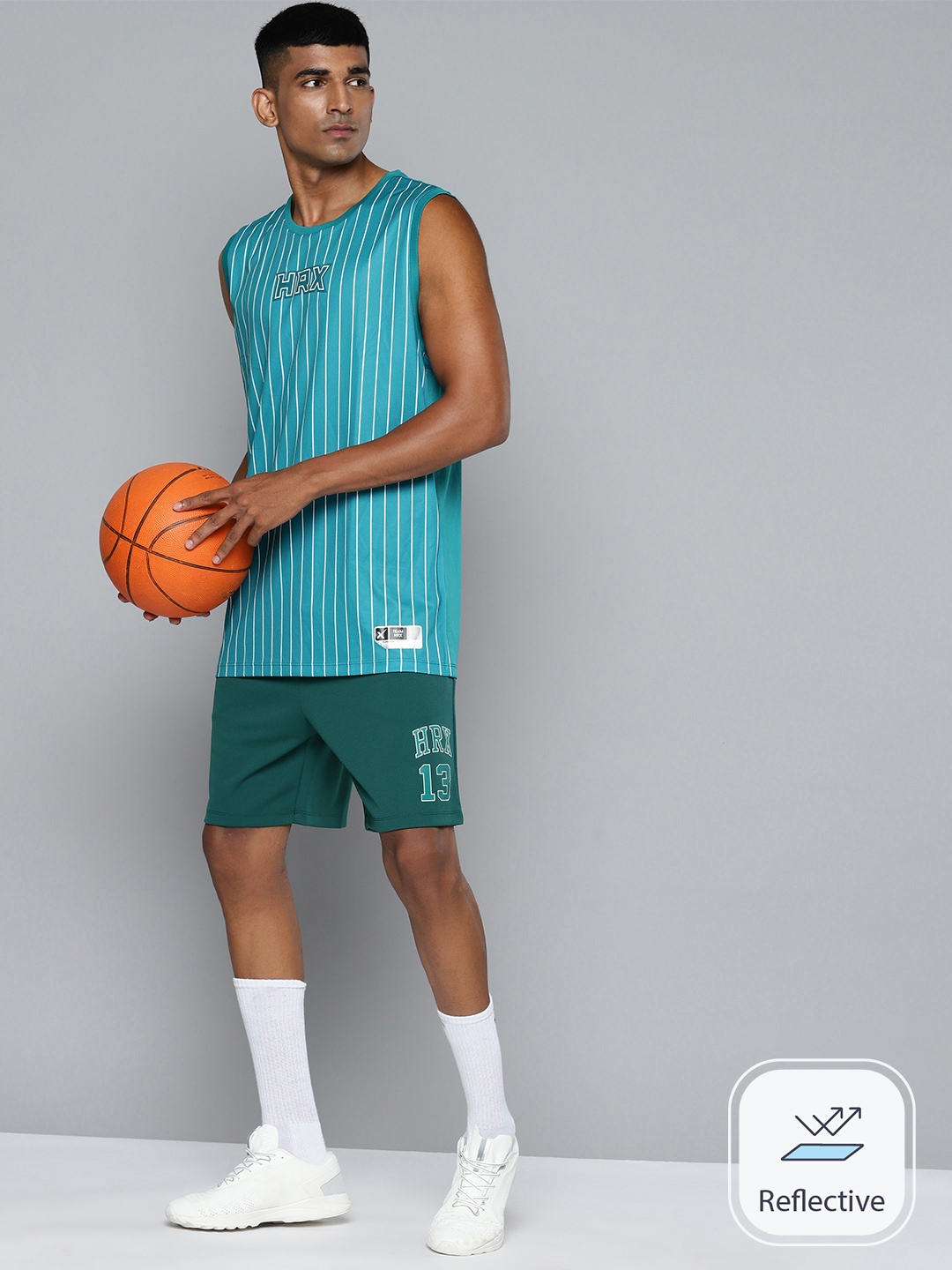 

HRX by Hrithik Roshan Men Rapid-Dry Basketball Shorts, Teal