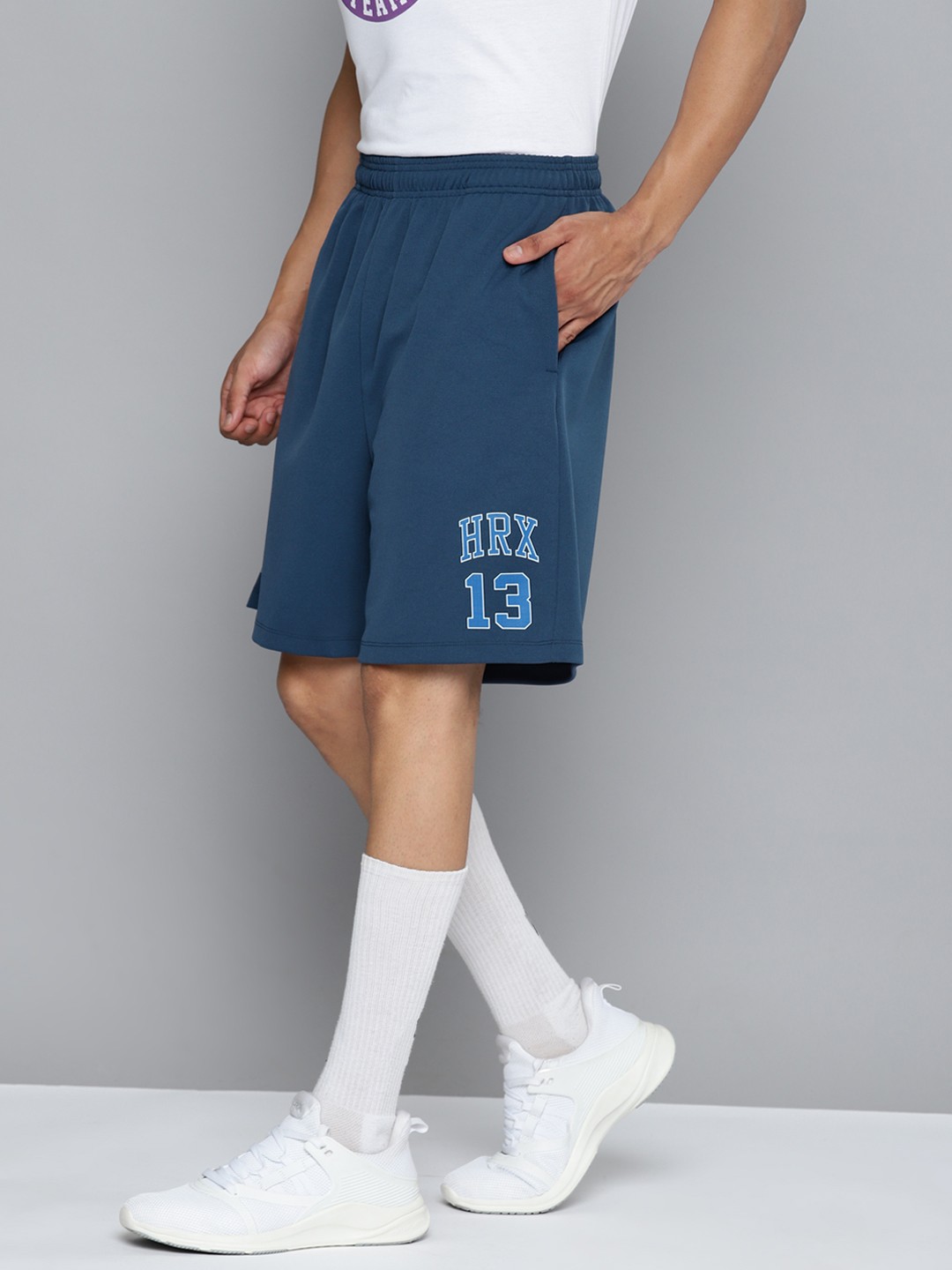 

HRX by Hrithik Roshan Men Rapid-Dry High-Rise Basket Ball Shorts, Teal