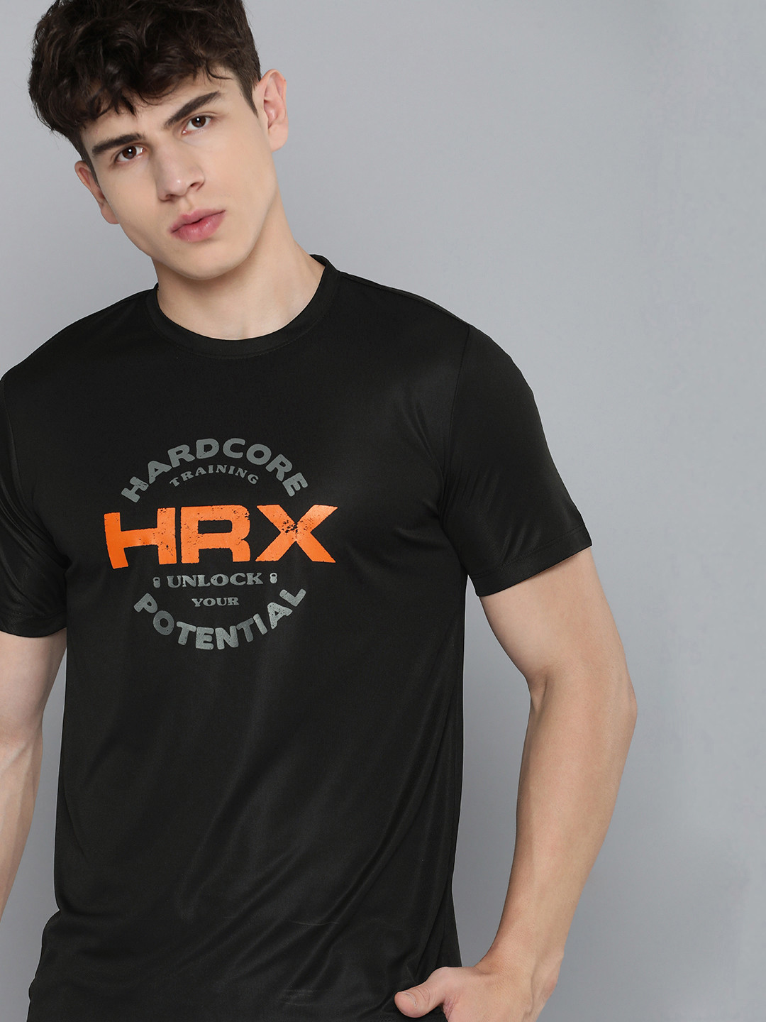 

HRX by Hrithik Roshan Typography Printed Training T-shirt, Black