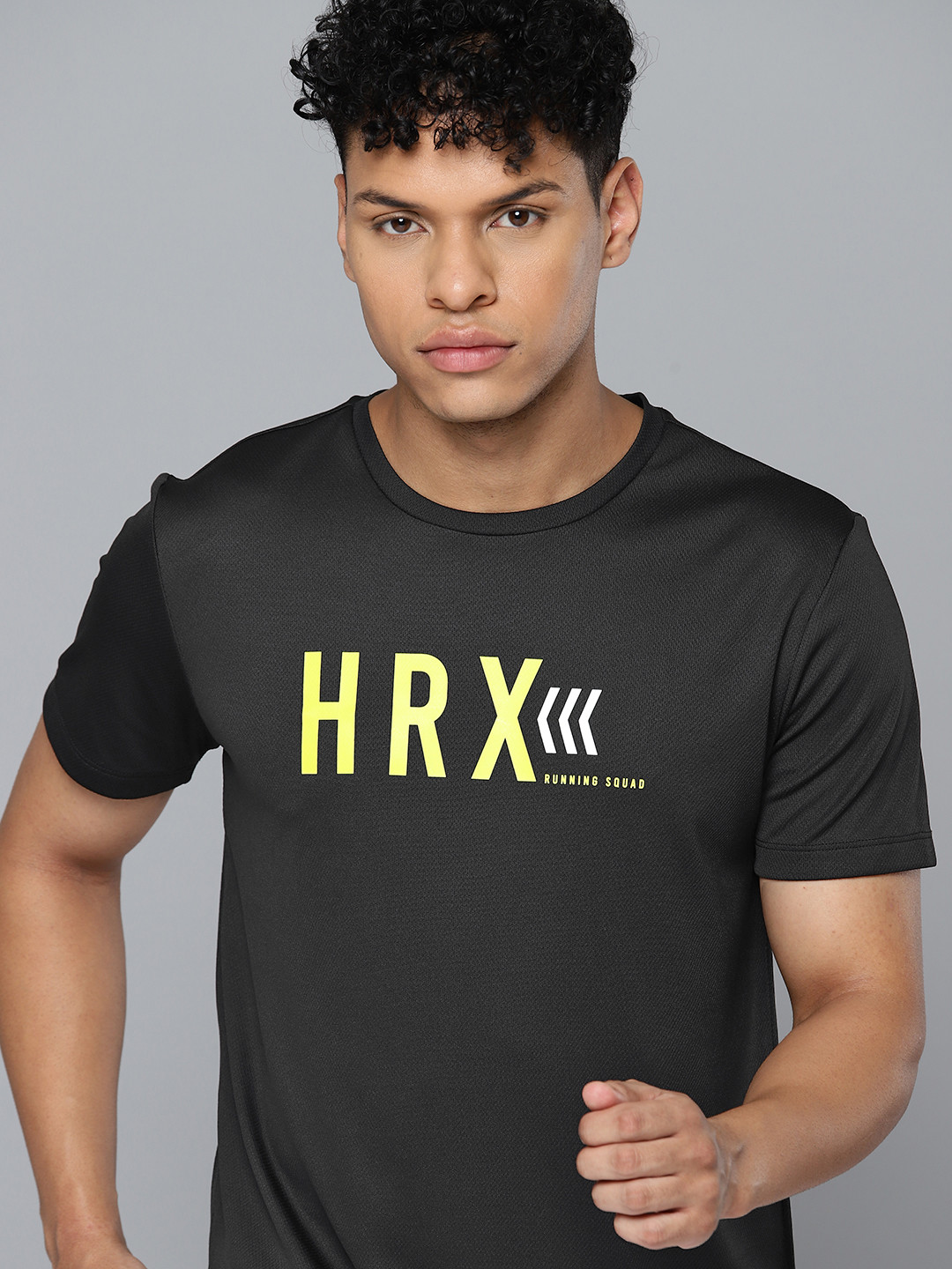 

HRX by Hrithik Roshan Men Brand Logo Printed Rapid-Dry Running T-shirt, Black