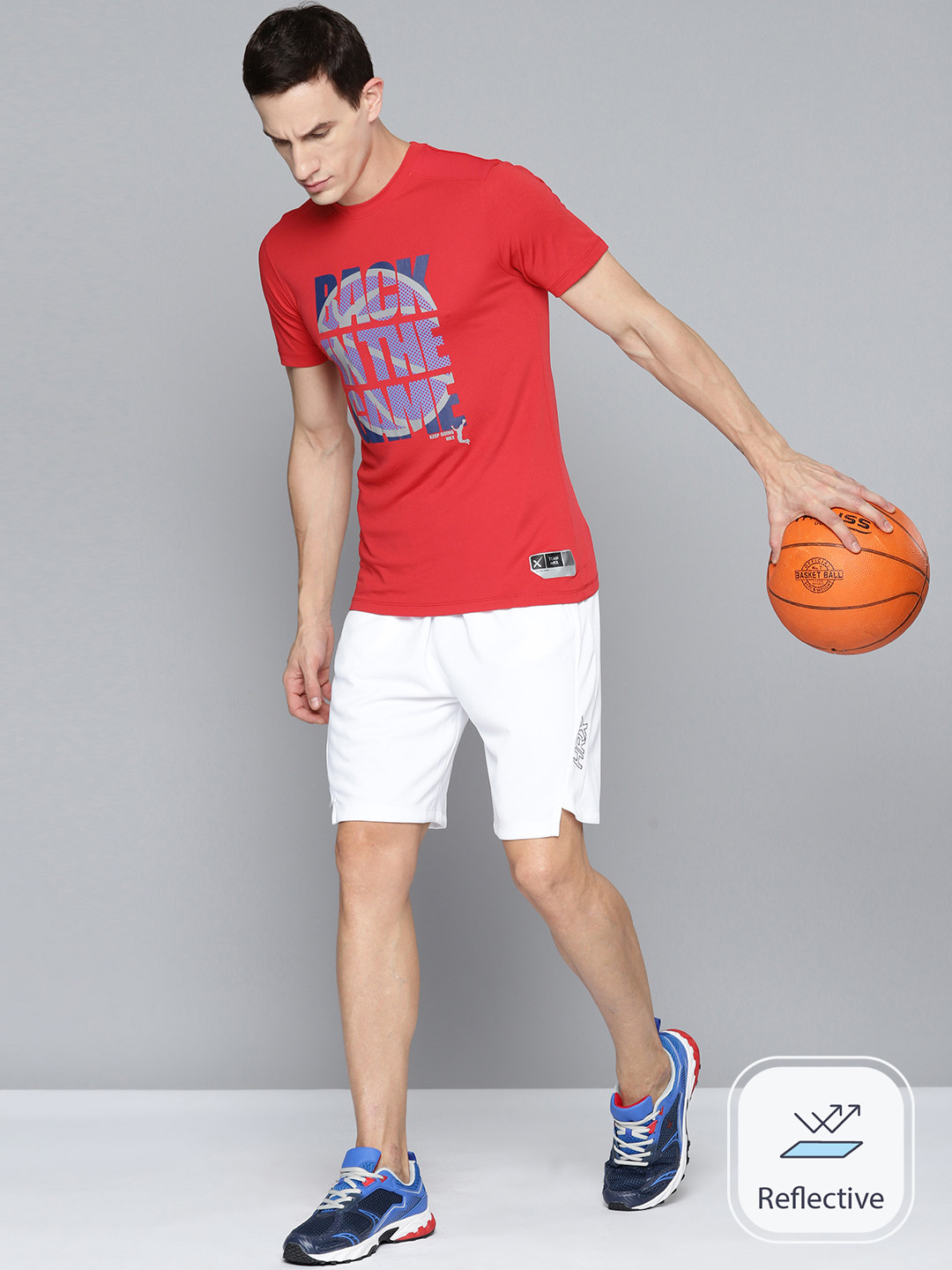 

HRX by Hrithik Roshan Typography Printed Rapid- Dry Basketball T-shirt, Red