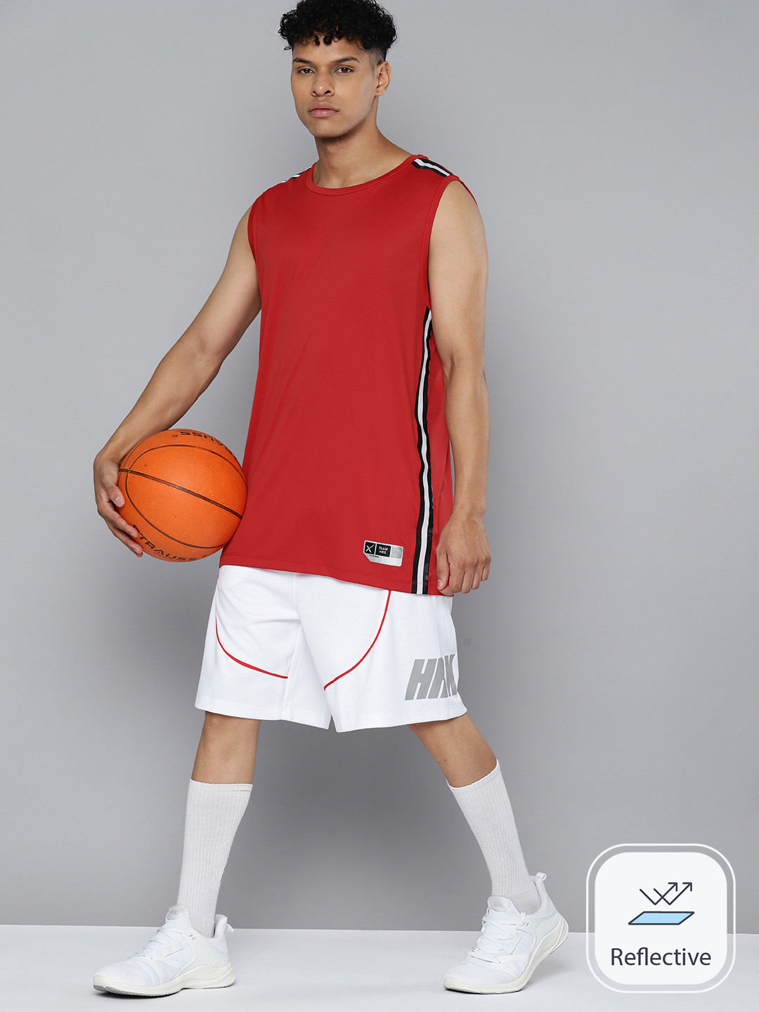 

HRX by Hrithik Roshan Sleeveless Rapid-Dry Basketball T-shirt, Red