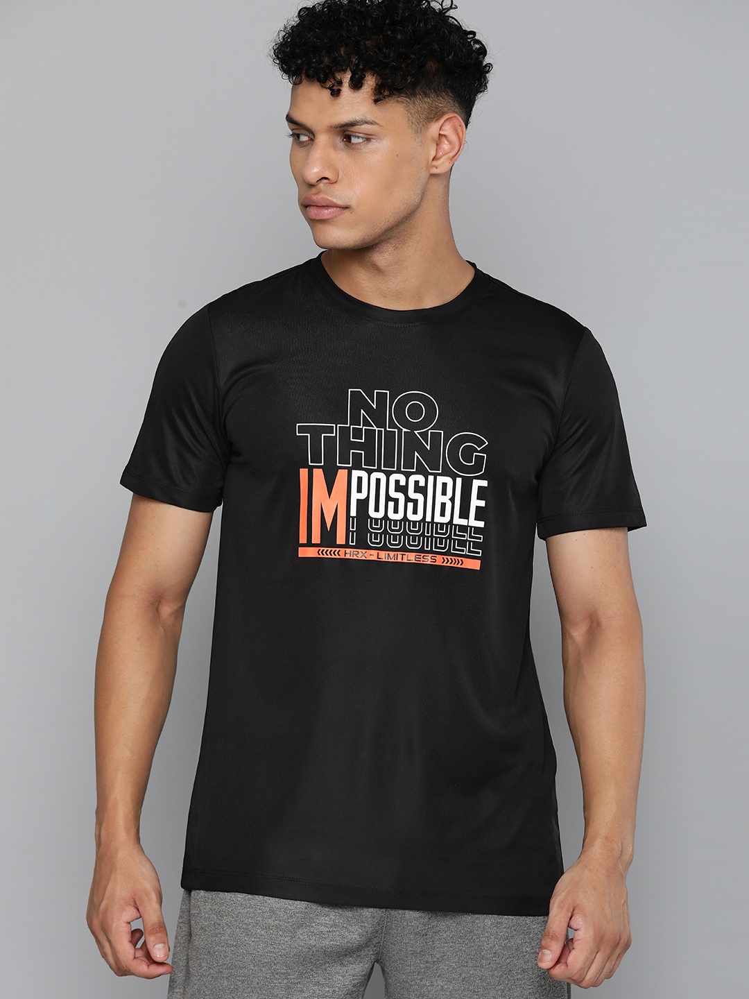 

HRX by Hrithik Roshan Typography Printed T-shirt, Black