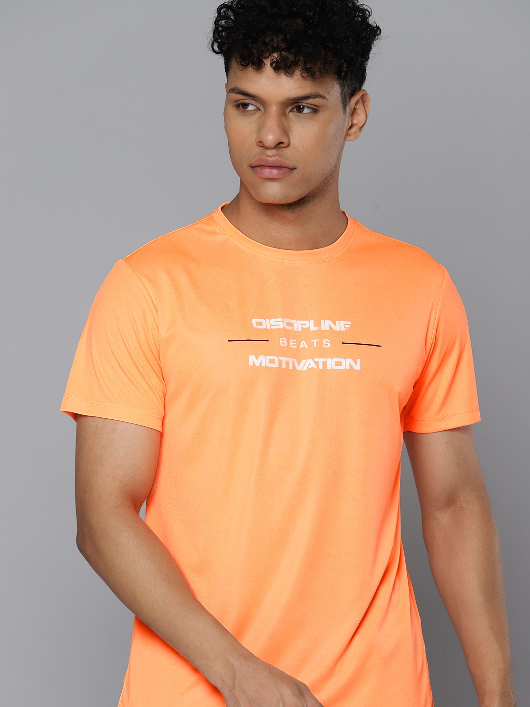 

HRX by Hrithik Roshan Rapid-Dry Printed Training T-shirt, Orange