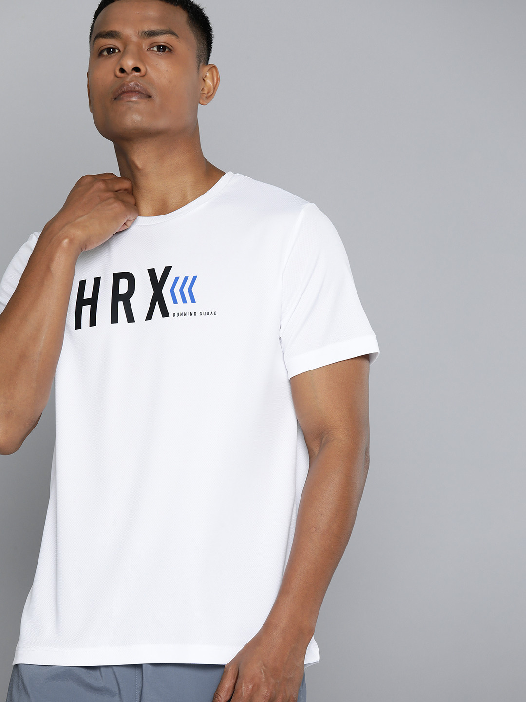 

HRX by Hrithik Roshan Men Brand Logo Printed Rapid-Dry Running T-shirt, White