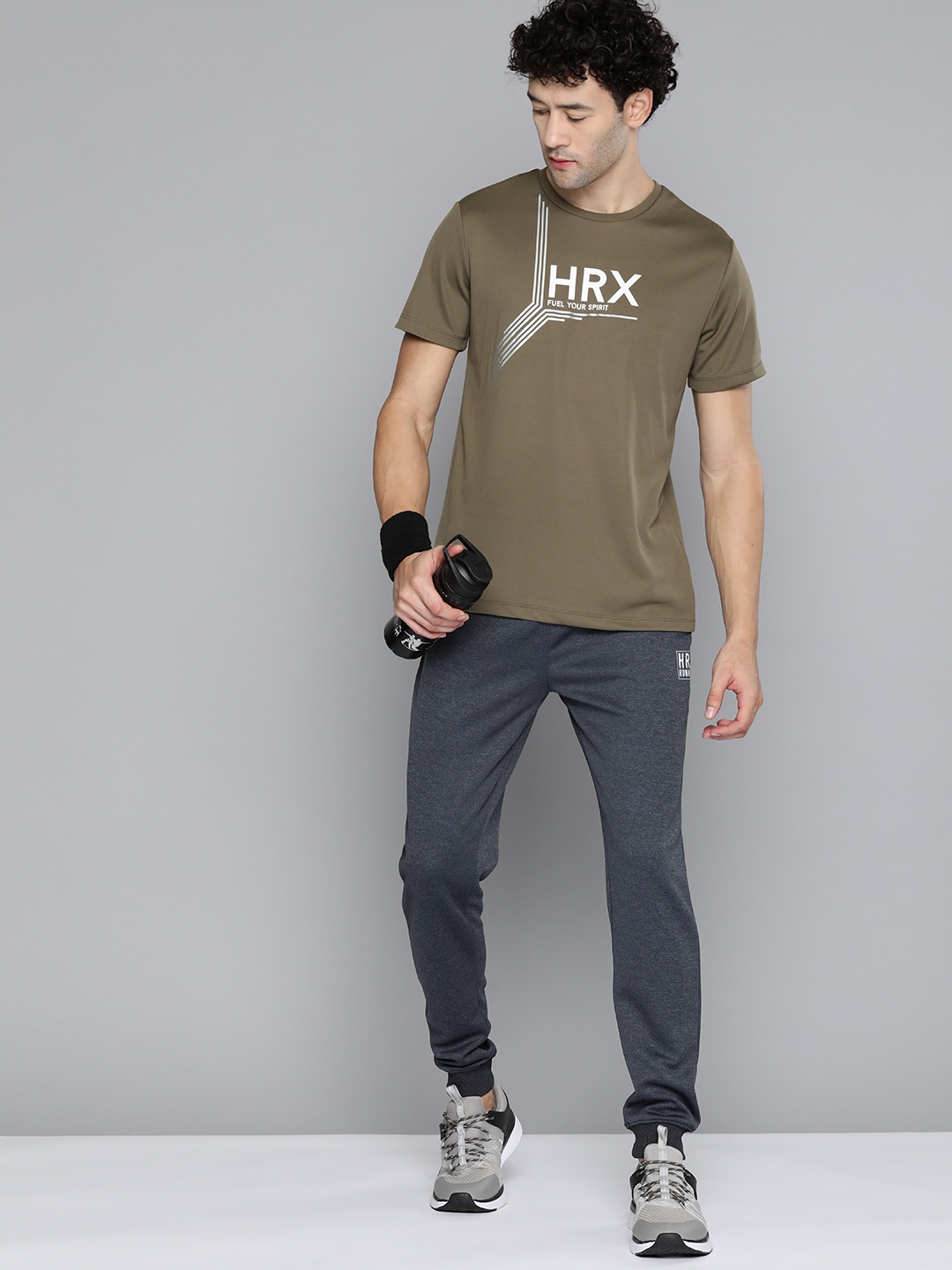 

HRX by Hrithik Roshan Men Brand Logo Printed T-shirt, Olive