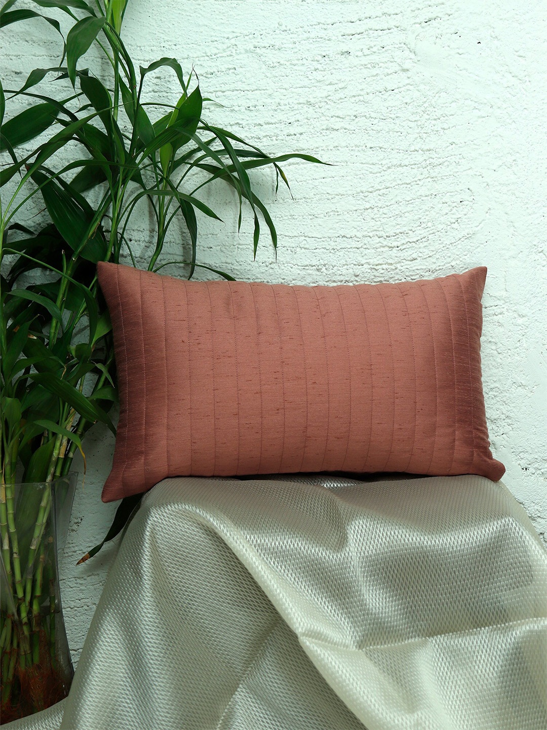 

ZEBA Rust Self Design Rectangle Cushion Cover