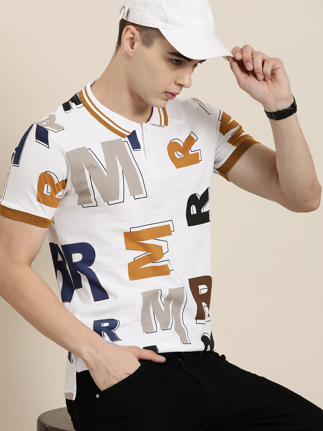 

Moda Rapido Typography Printed Pure Cotton T-shirt, White