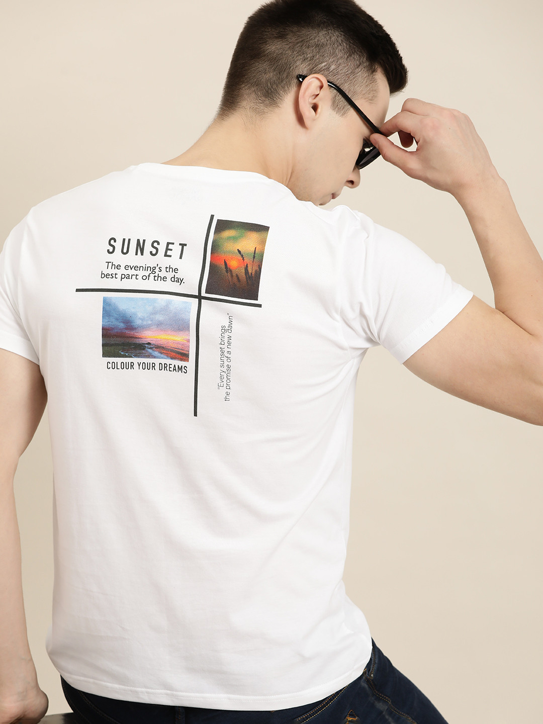 

Moda Rapido Back Print Pure Cotton T-shirt, White