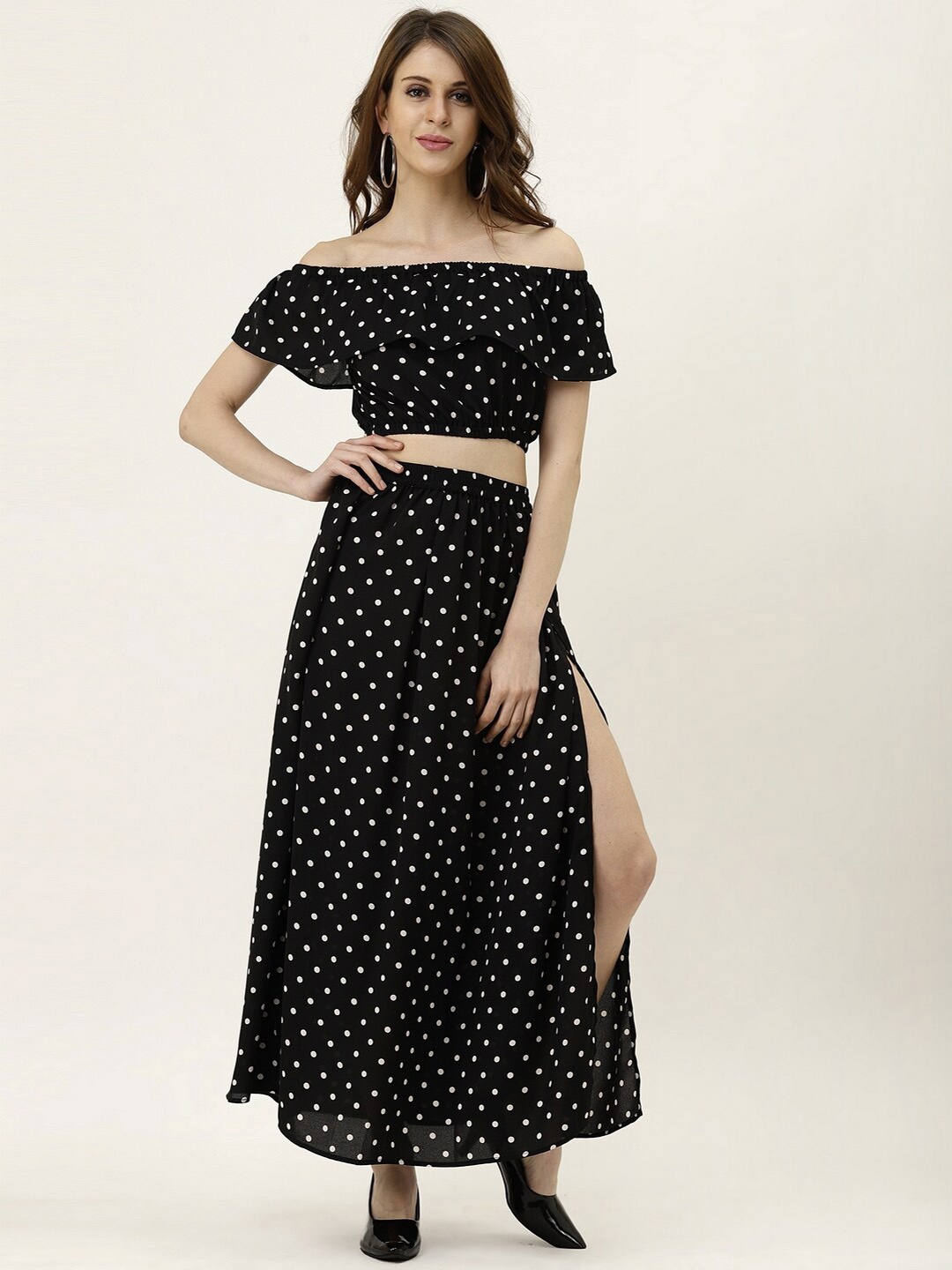 

Darzi Printed Top & Skirt Organic Cotton Co-Ords, Black