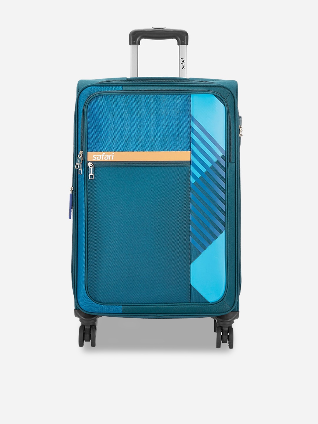 

Safari Printed Soft-Sided Large Trolley Suitcase, Blue