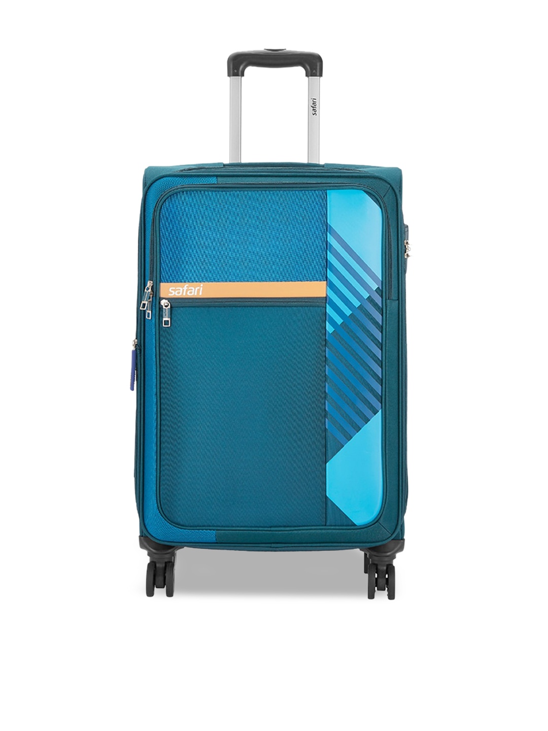 

Safari Printed Soft-Sided Medium Trolley Suitcase, Blue