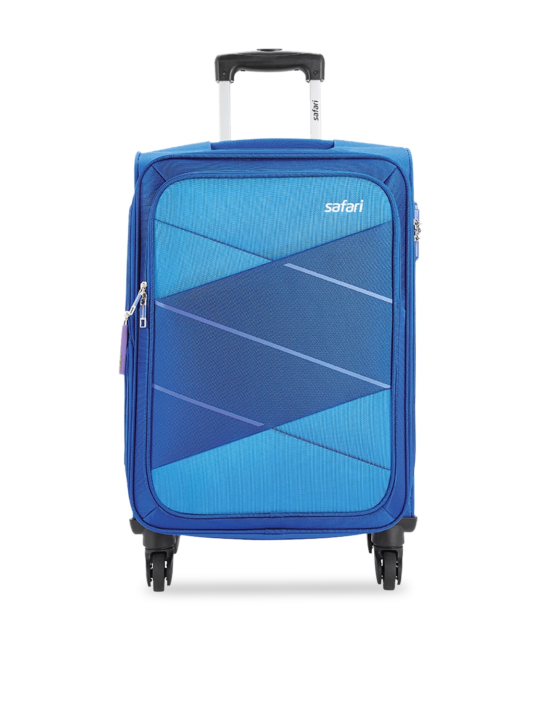 

Safari Colourblocked Soft Sided Large Trolley Suitcase, Blue