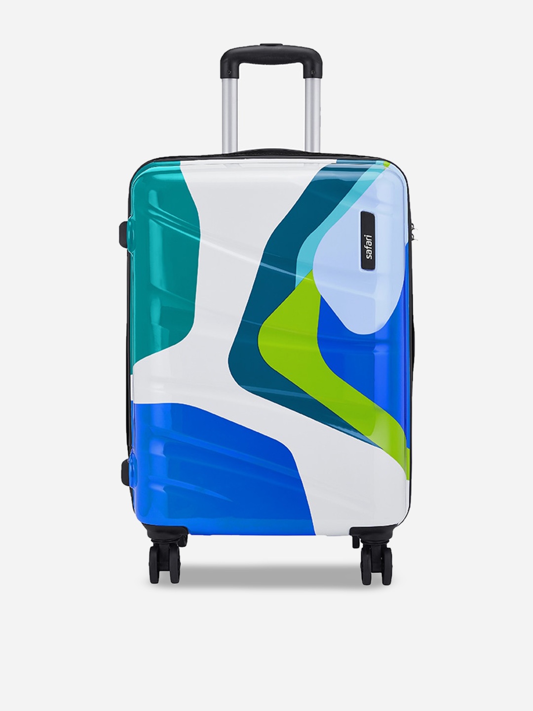 

Safari Printed Hard-Sided Medium Trolley Suitcase, Blue