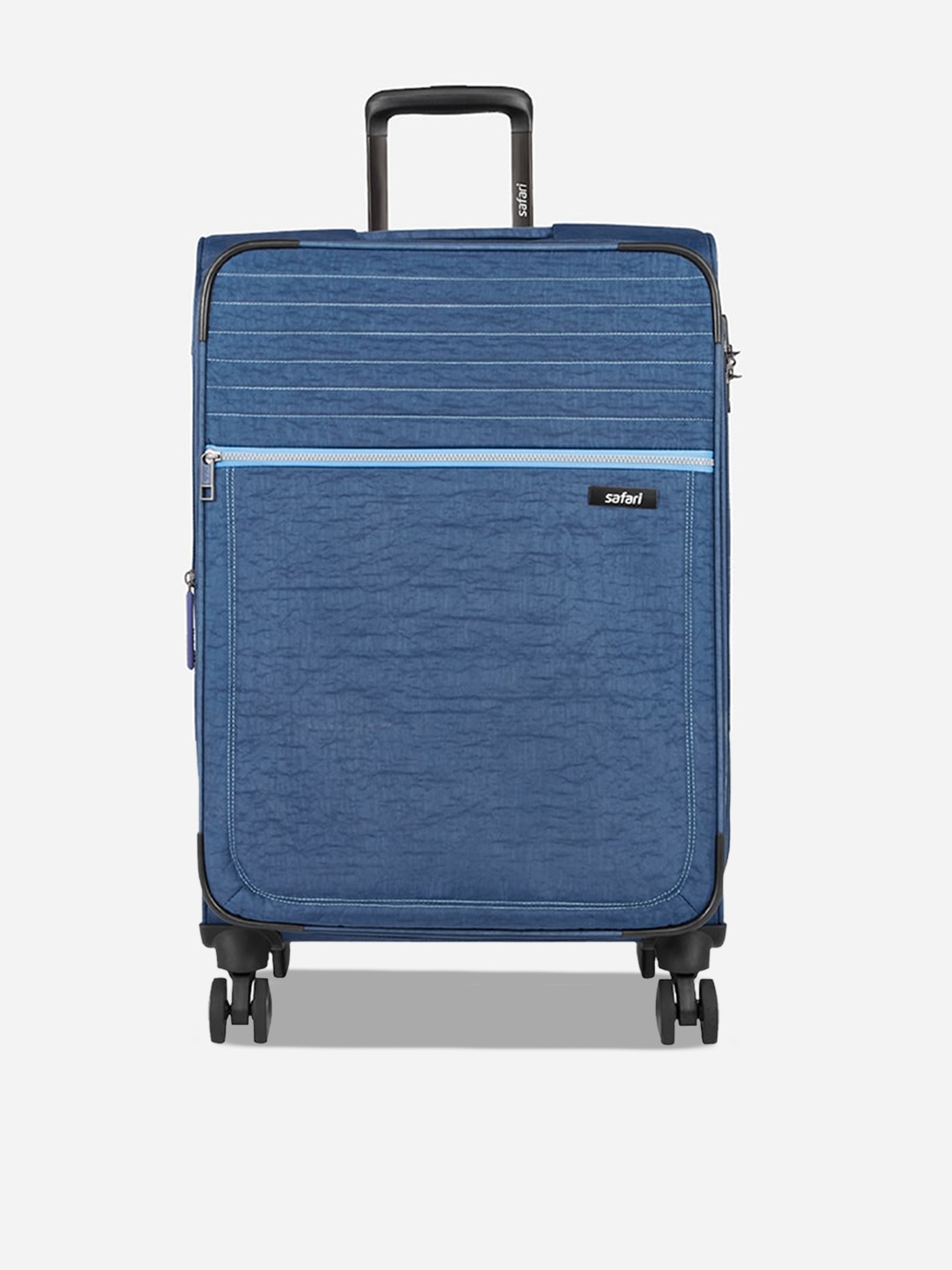 

Safari Textured Soft-Sided Large Trolley Suitcase, Blue