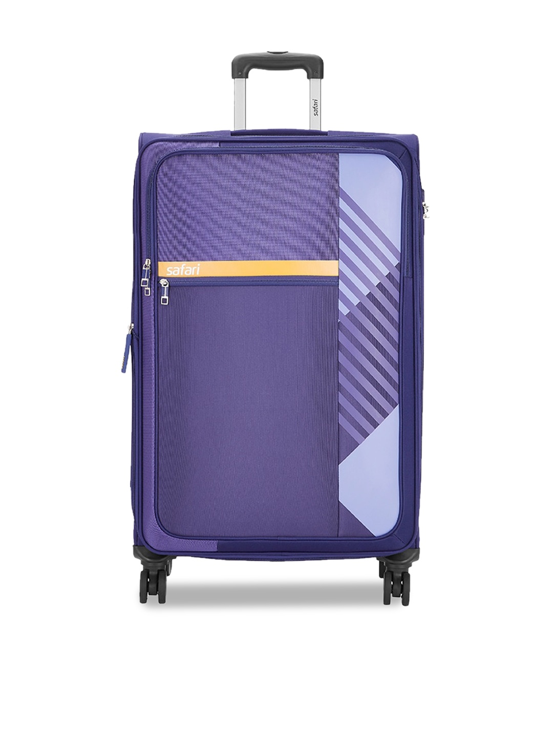 

Safari Printed Soft-Sided Large Trolley Suitcase, Purple