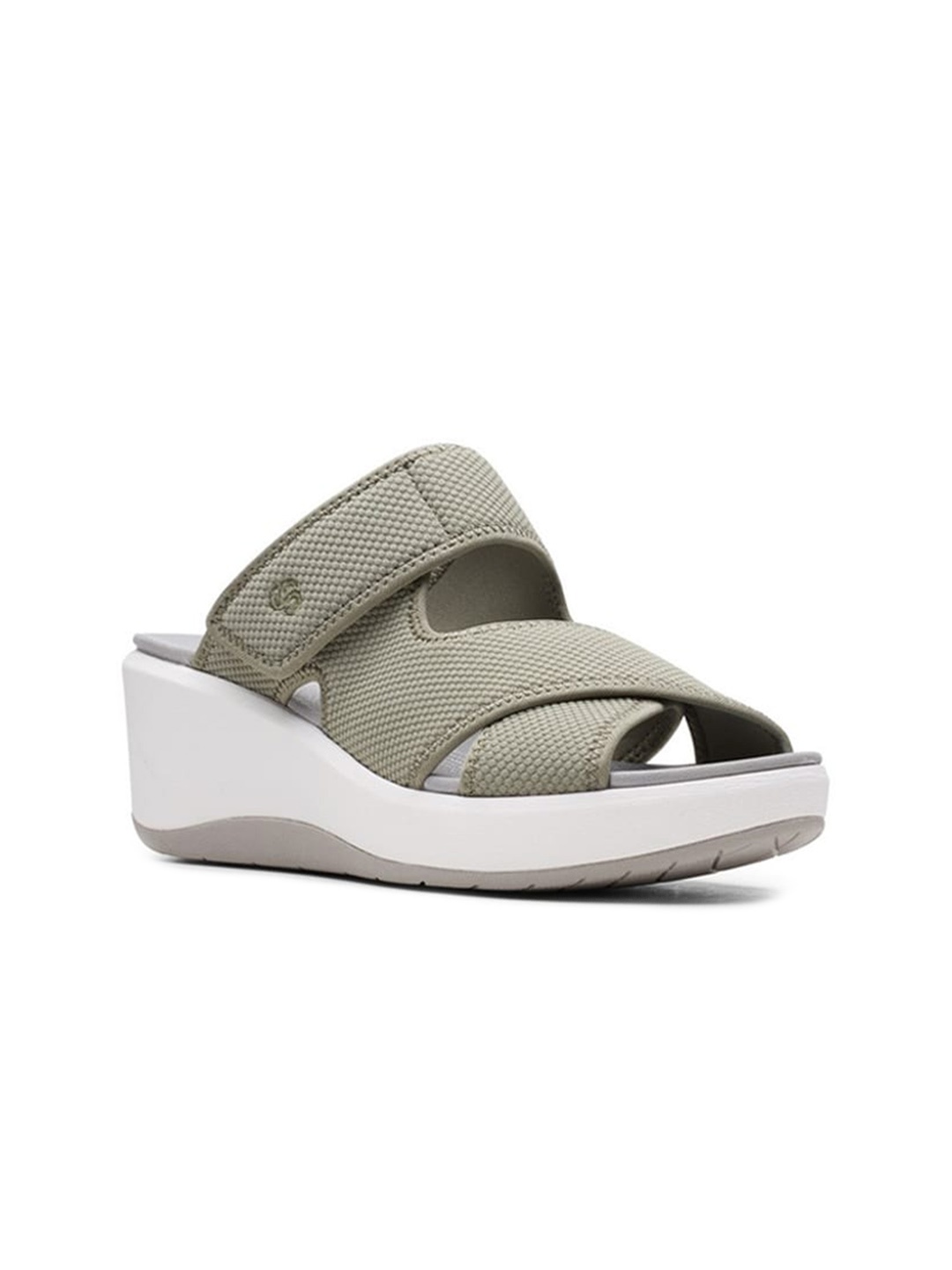 

Clarks Women Embellished Open Toe Comfort Heels, Olive