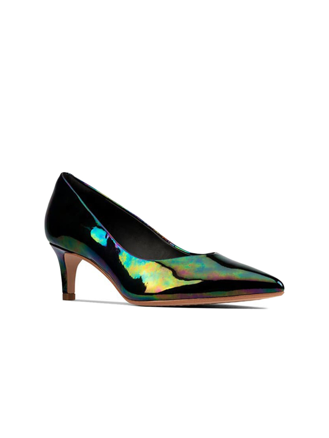 

Clarks Women Leather Slim Heels Pumps, Black