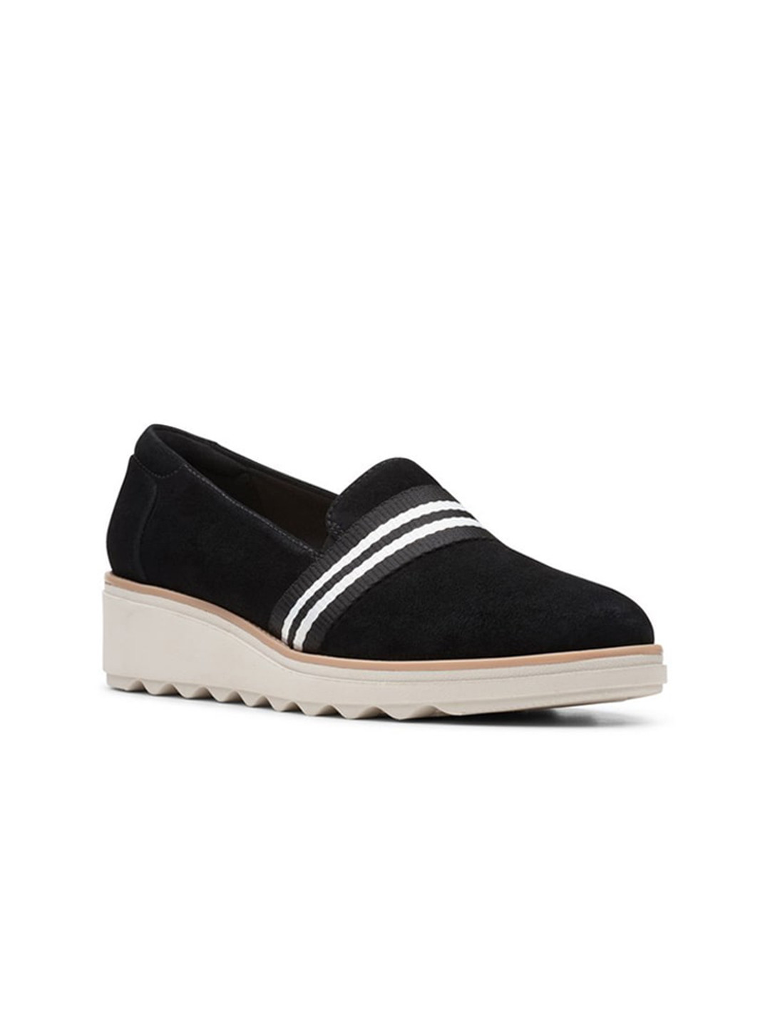 

Clarks Striped Suede Wedge heels, Black
