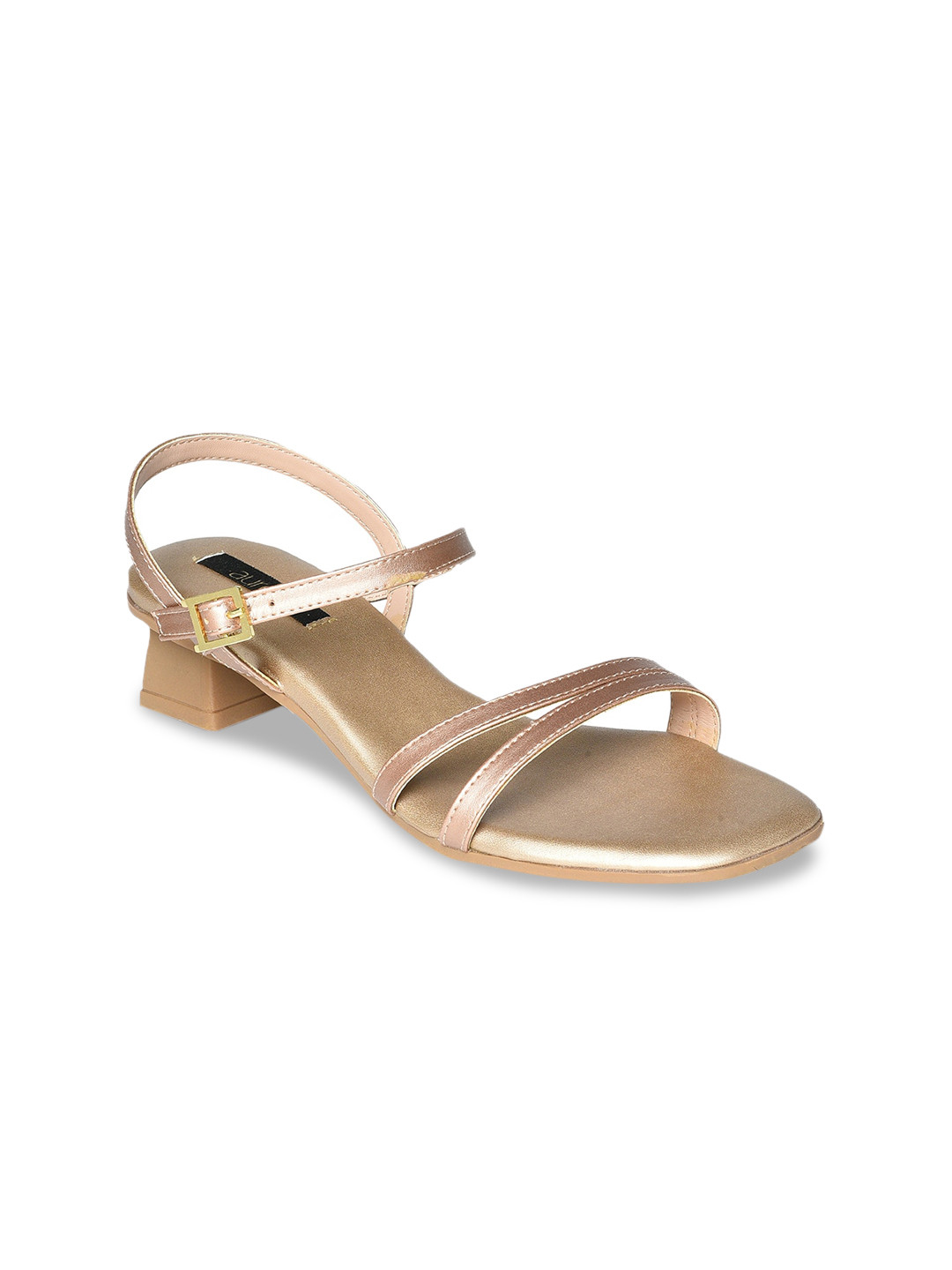 

AURELIA Women Open Toes Party Block Heels, Gold