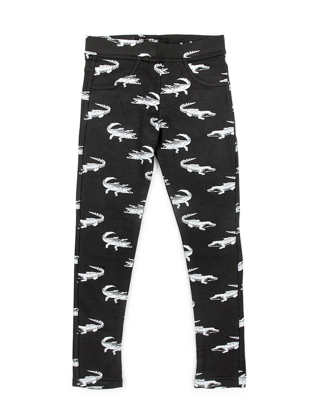 

KLOTTHE Girls Printed Slim-Fit Jeggings, Black