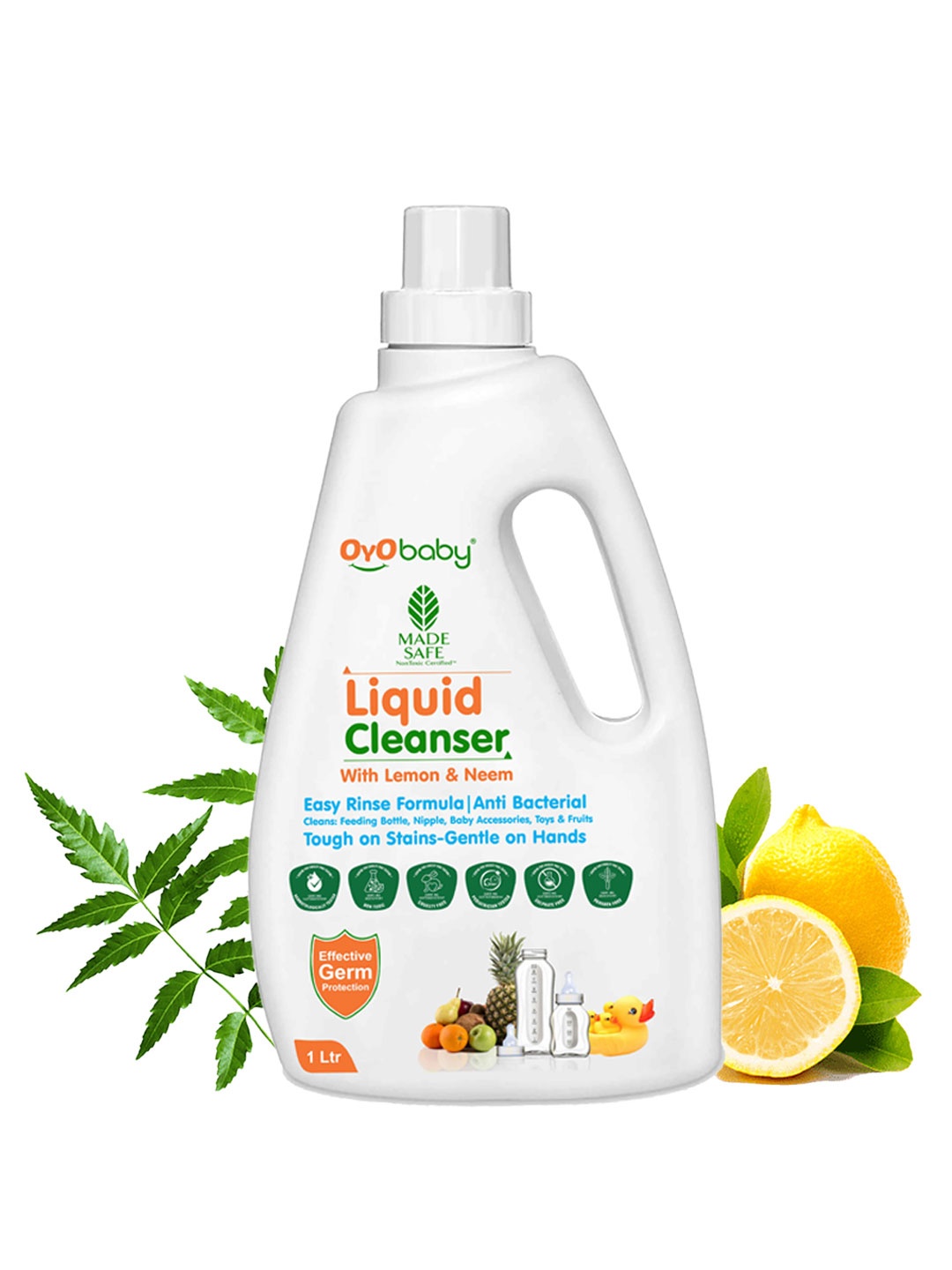 

OyO Baby Infants Liquid Lemon Plant-Based Laundry Detergent 1000 ml, White