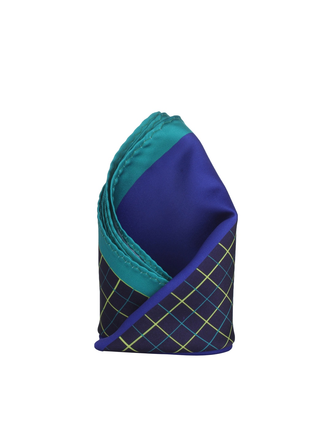 

Alvaro Castagnino Blue Checked Pocket Square