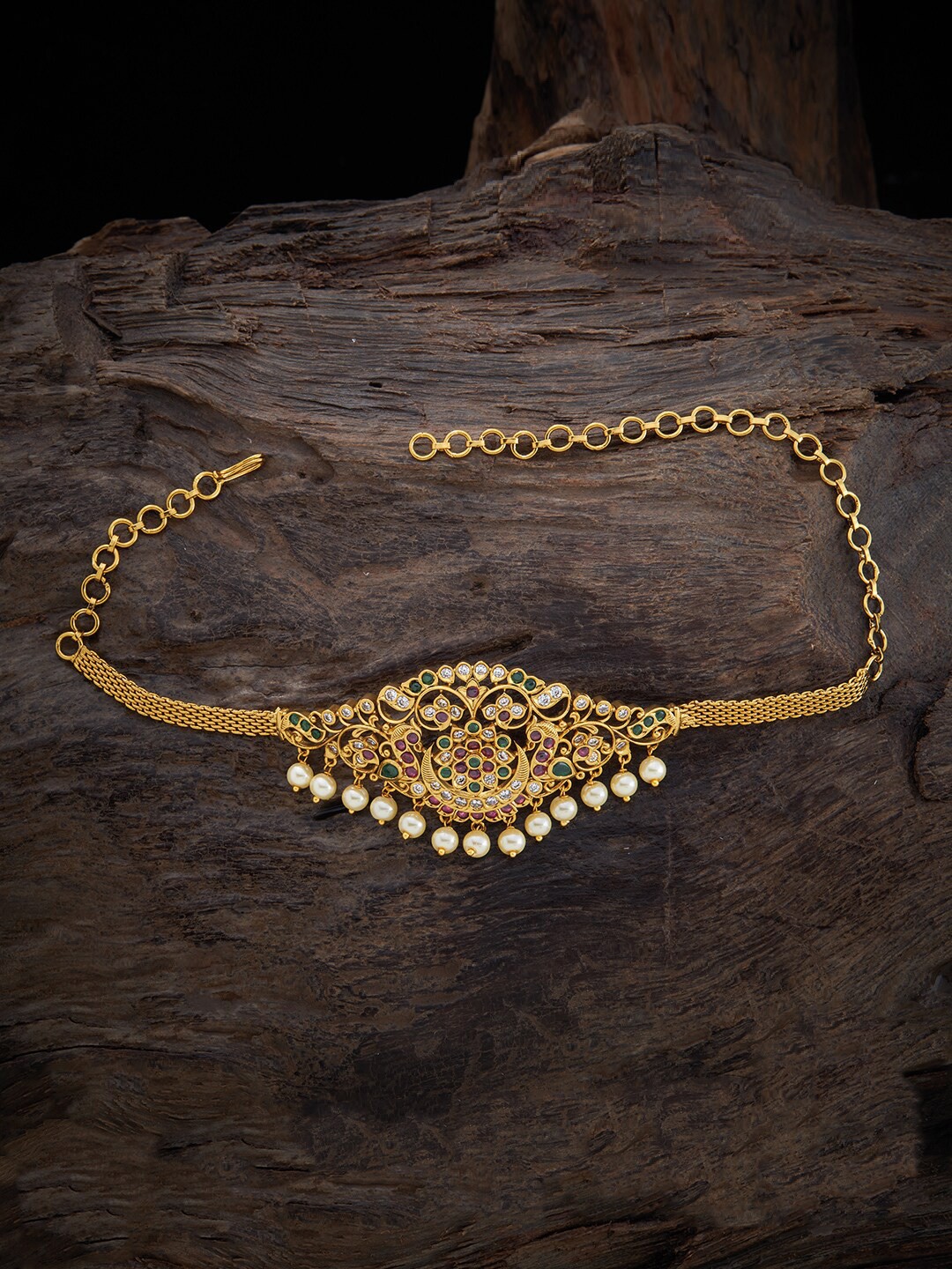 

Kushal's Fashion Jewellery Women Gold-Plated Antique Armlet Bracelet, Pink