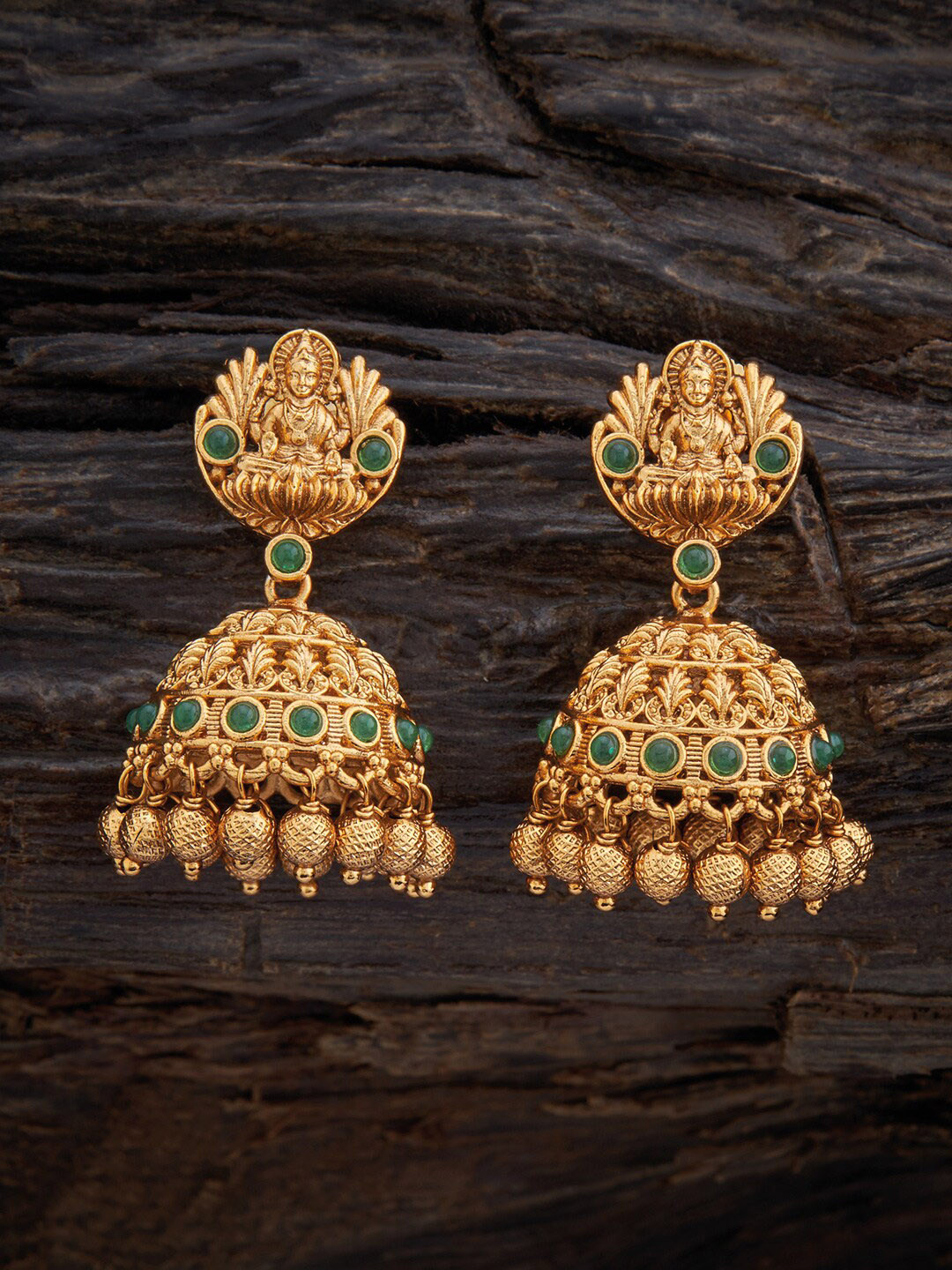 

Kushal's Fashion Jewellery Classic Jhumkas Earrings, Green