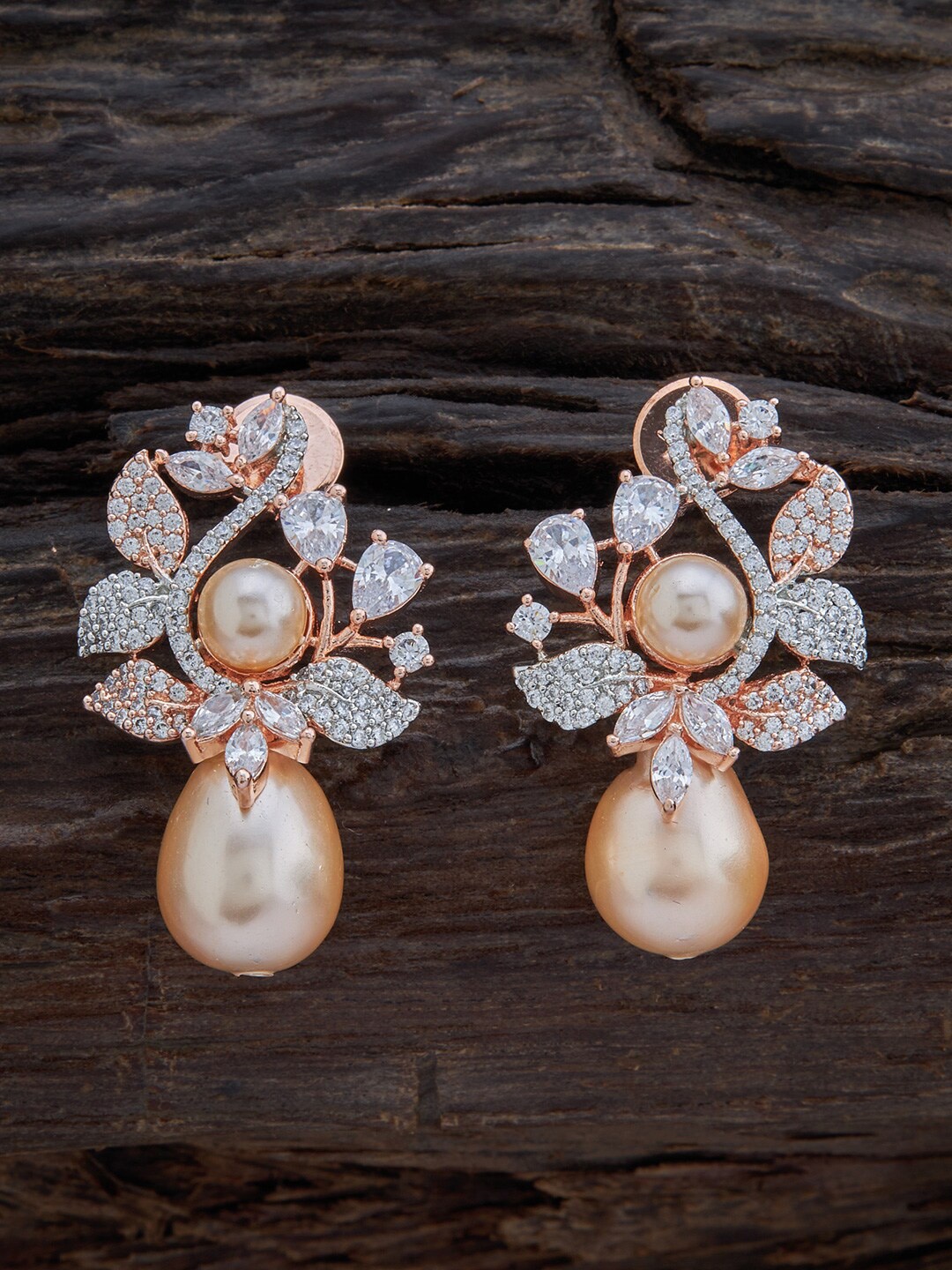 

Kushal's Fashion Jewellery Rhodium Plated Floral Drop Earrings, White