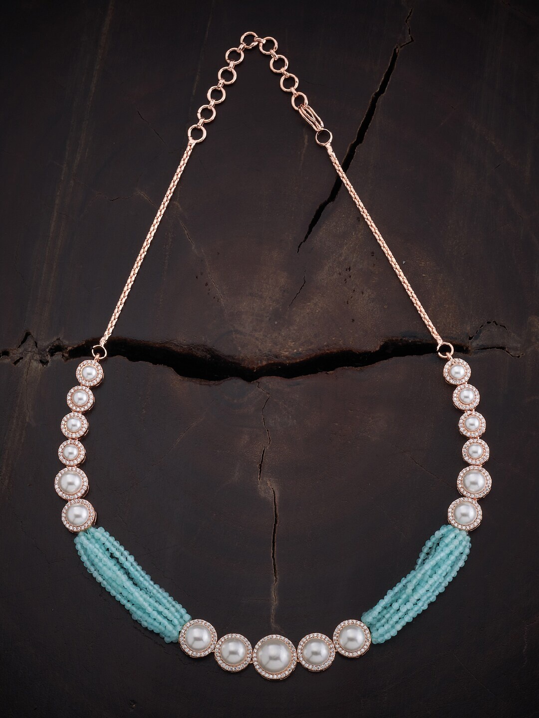 

Kushal's Fashion Jewellery Rose Gold-Plated Chain, Sea green