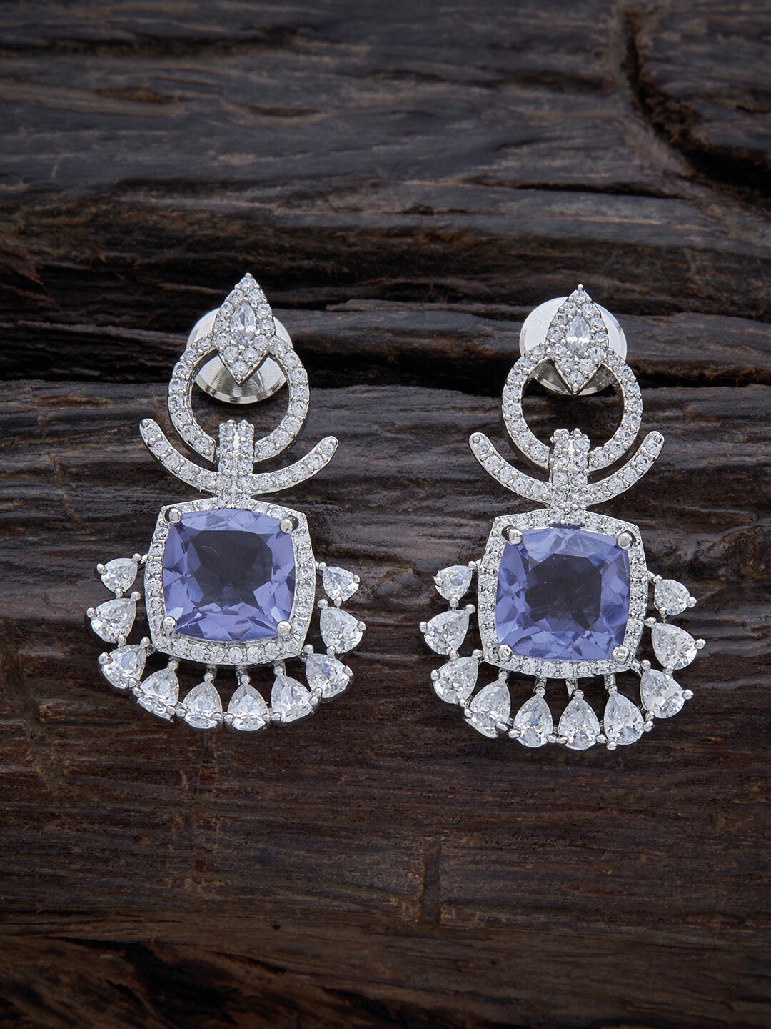 

Kushal's Fashion Jewellery Rhodium Plated Classic Drop Earrings, Lavender