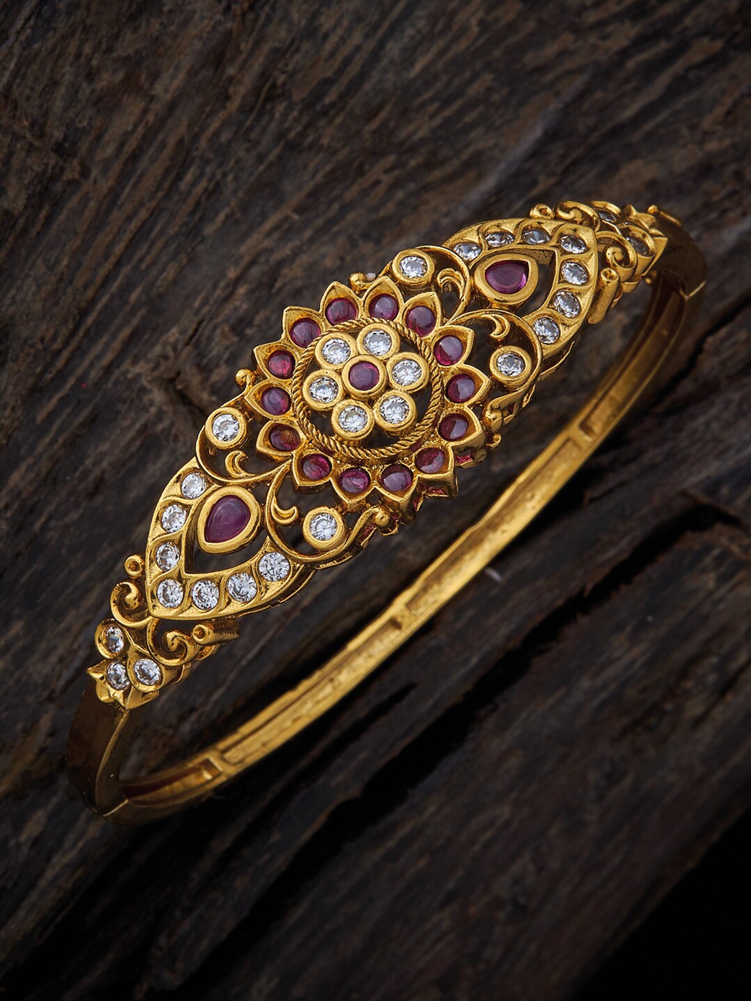 

Kushal's Fashion Jewellery WomenGold-plated Antique Kada Bracelet, Gold