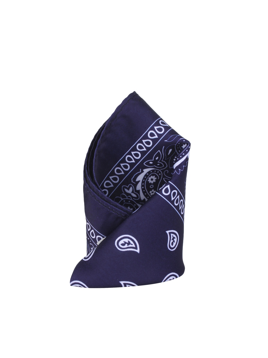 

Alvaro Castagnino Navy Printed Pocket Square, Navy blue