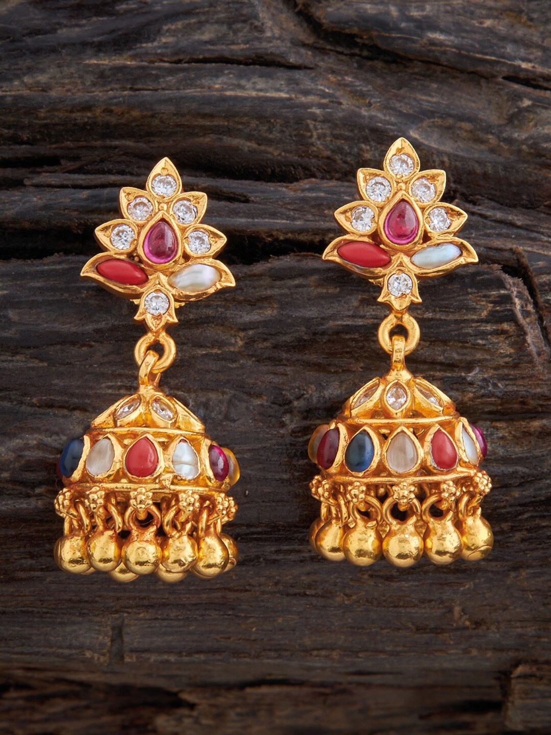 

Kushal's Fashion Jewellery Classic Jhumkas Earrings, White