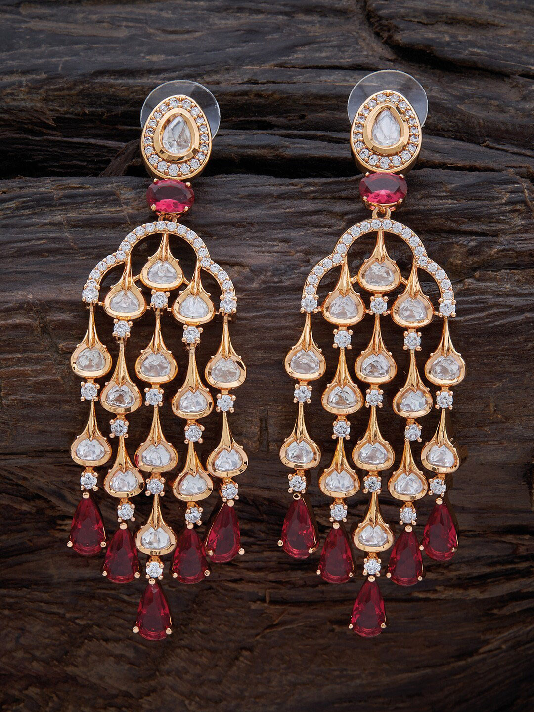 

Kushal's Fashion Jewellery Teardrop Shaped Drop Earrings, Red