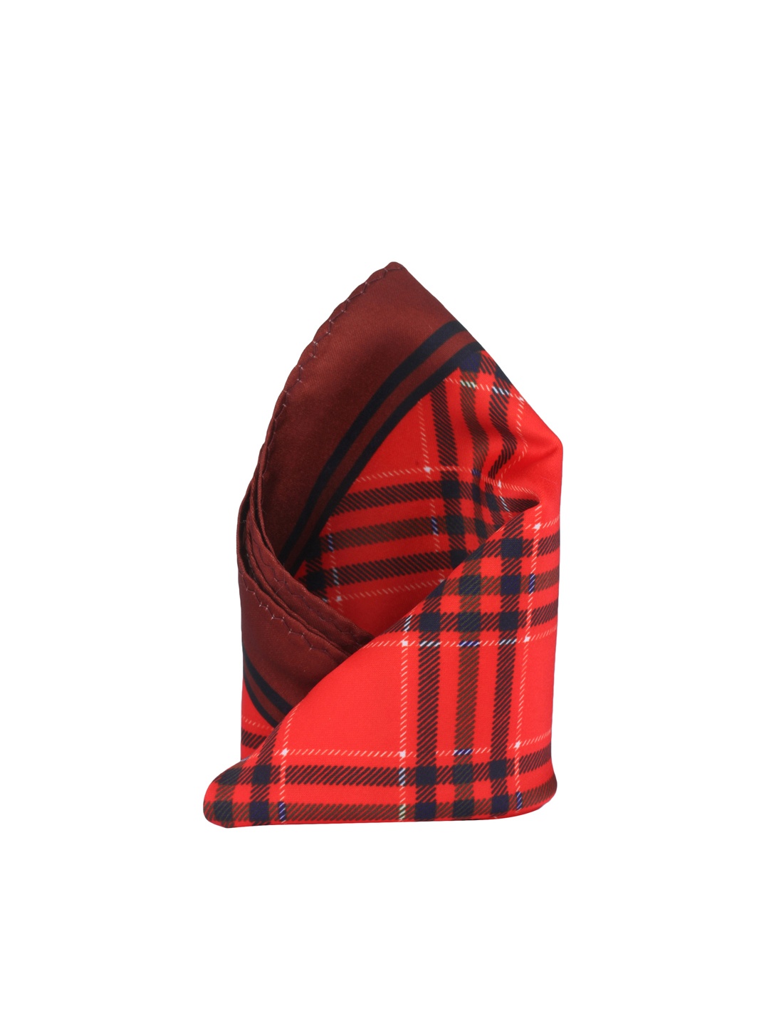 

Alvaro Castagnino Red Checked Pocket Square