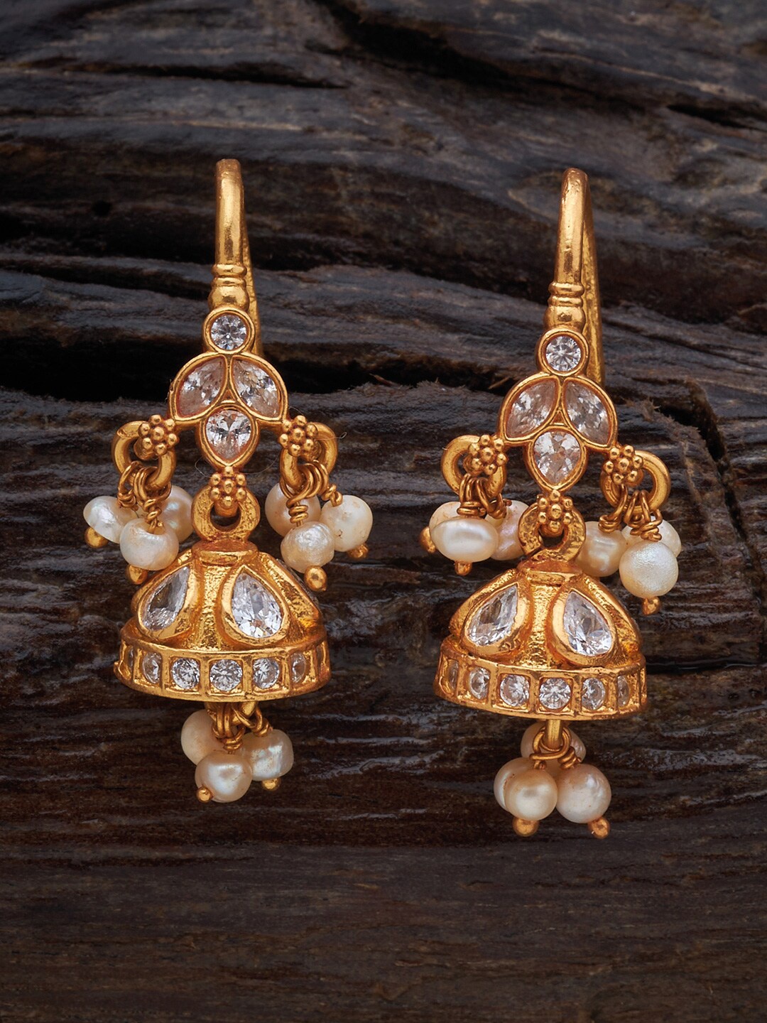 

Kushal's Fashion Jewellery Classic Jhumkas Earrings, White