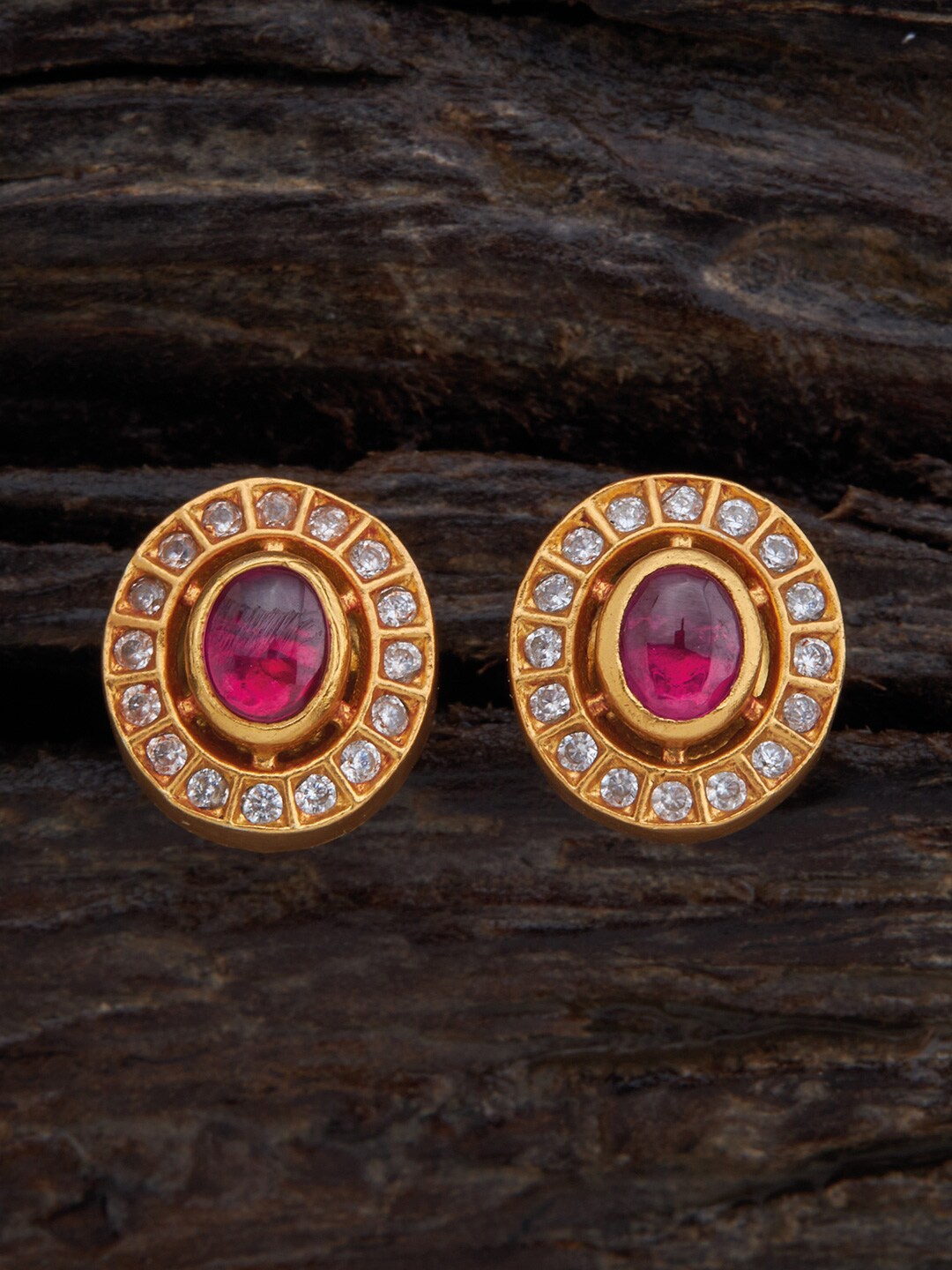 

Kushal's Fashion Jewellery Circular Studs Earrings, Red