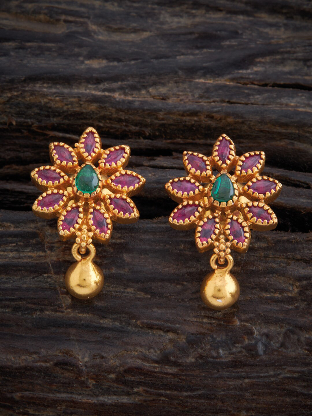 

Kushal's Fashion Jewellery Floral Drop Earrings, Red