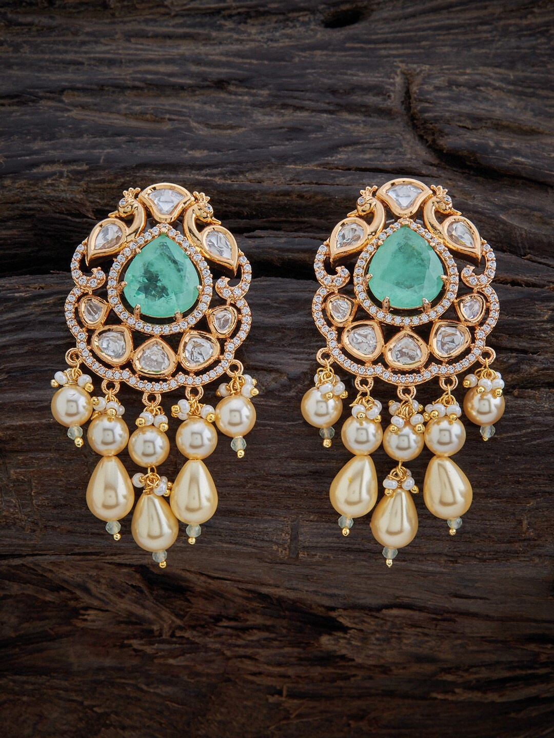 

Kushal's Fashion Jewellery Floral Drop Earrings, Sea green