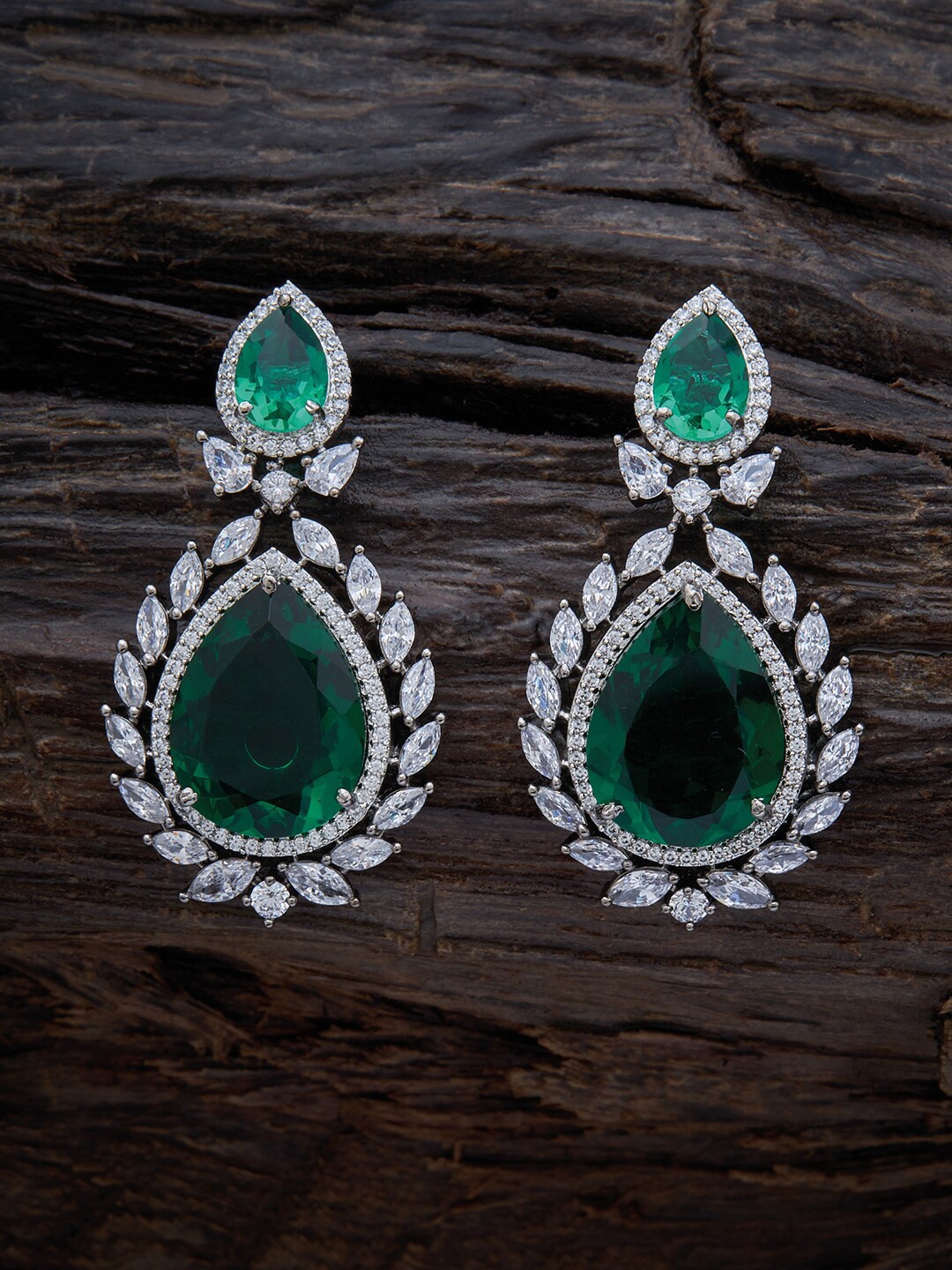

Kushal's Fashion Jewellery Teardrop Shaped Drop Earrings, Green