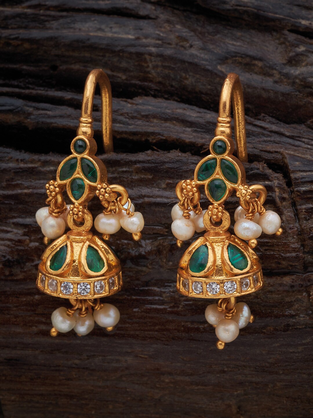 

Kushal's Fashion Jewellery Temple Classic Drop Earrings, Green