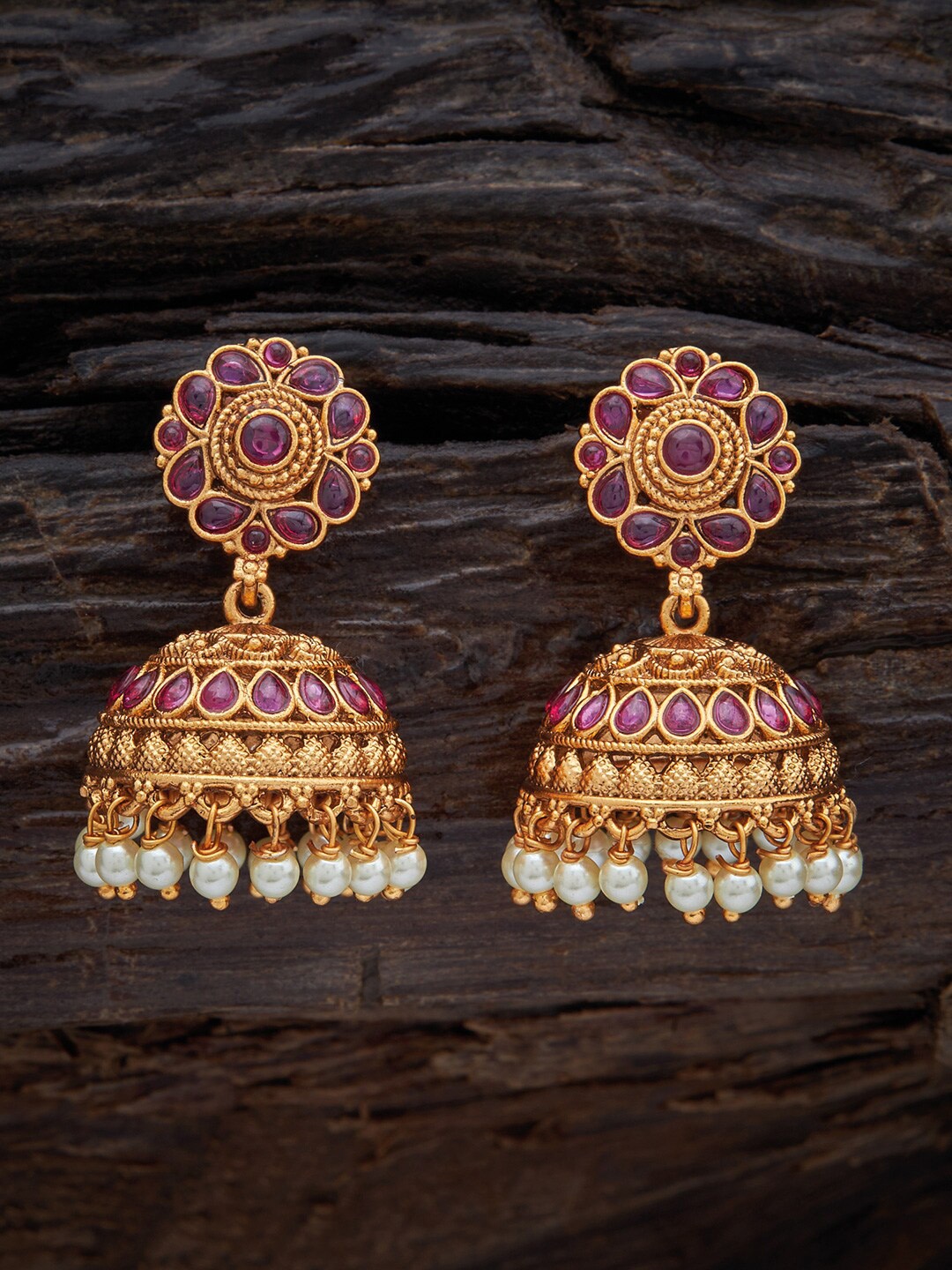 

Kushal's Fashion Jewellery Antique Classic Jhumkas Earrings, Purple