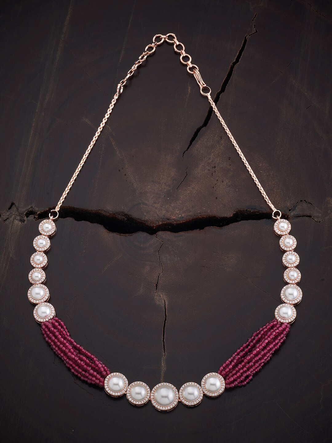 

Kushal's Fashion Jewellery Copper Rose Gold-Plated Chain, White