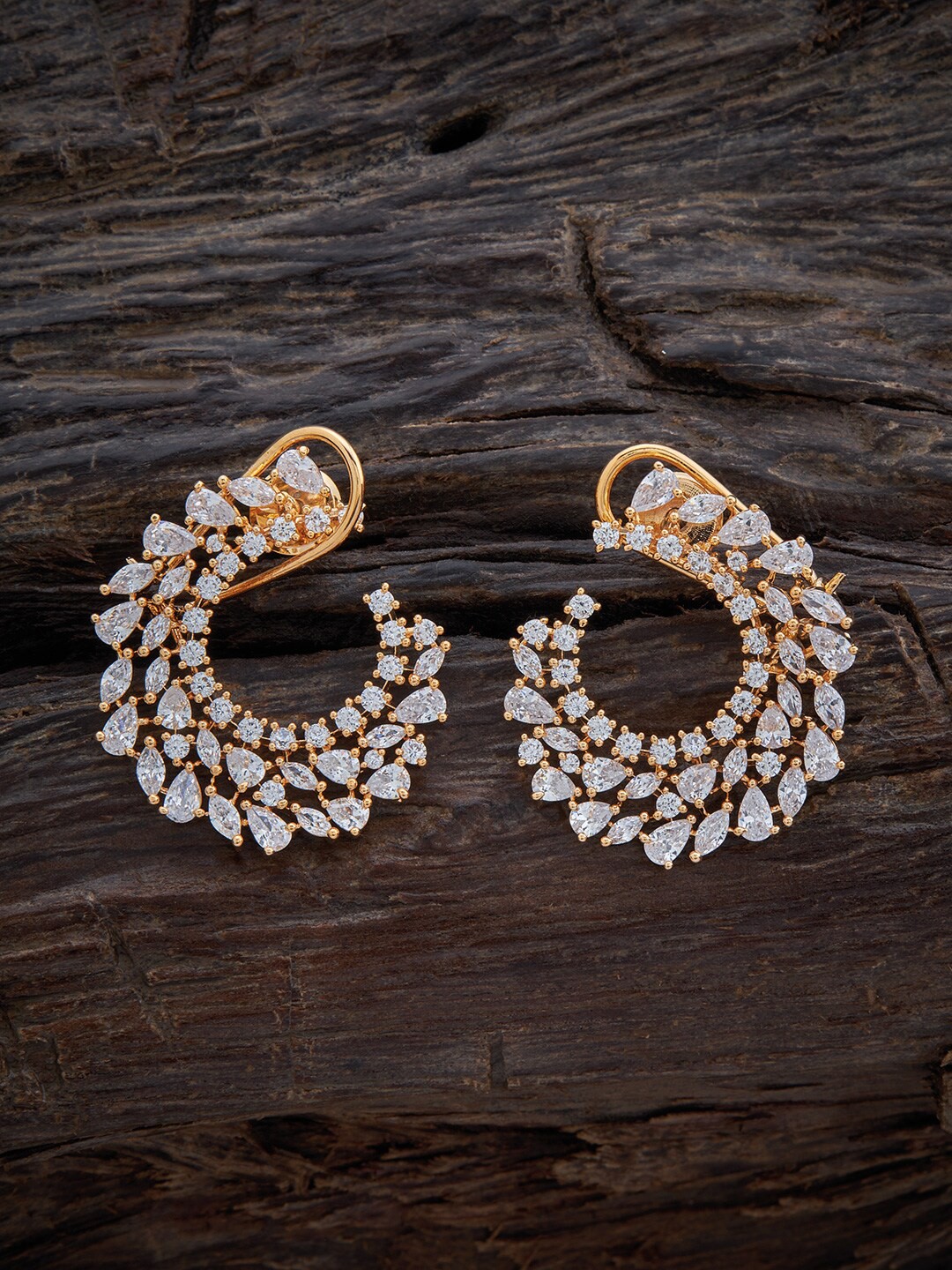 

Kushal's Fashion Jewellery Women Gold Plated Contemporary Studs Earrings, White